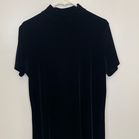 Jacqueline Ferrar Hi Neck Velvet Black Midi Dress/Tunic Size 16 - Picture 3 of 9